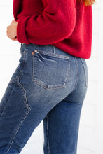 Load image into Gallery viewer, Judy Blue Mid Rise Dark Wash Straight Leg Jeans with Western Style Seam