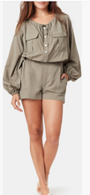 Load image into Gallery viewer, Olive Utility Romper
