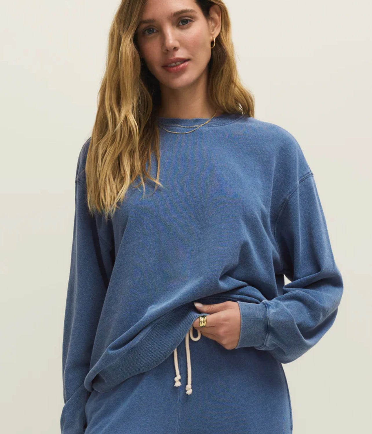 BLAMINK スウェット Z Supply - Boyfriend Knit Denim Sweatshirt – Beautifully Bronze