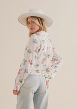 Load image into Gallery viewer, Blue B Satin Button Up Cowboy Boots Western Print Blouse
