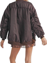 Load image into Gallery viewer, Mila Shirred Sleeve Oversized Bomber Jacket

