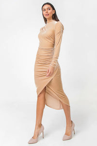Flying Tomato Focused On Tonight Velvet Midi Dress
