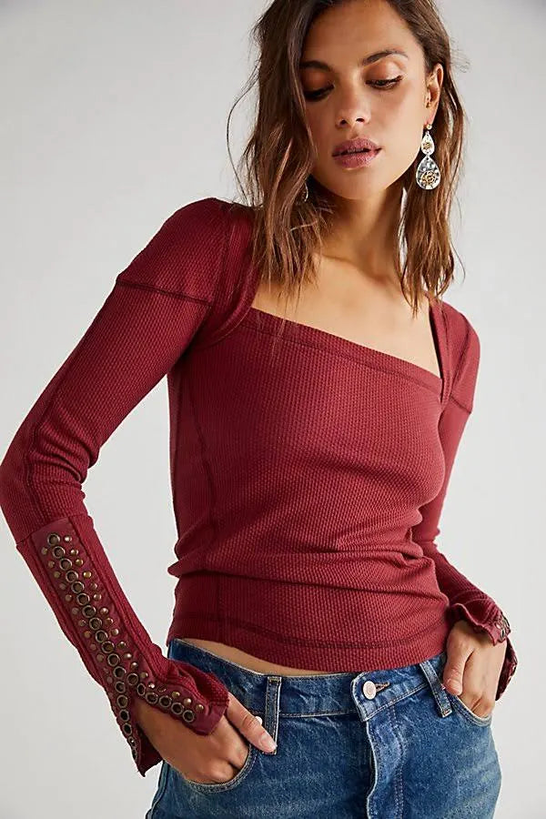 Free People A Little Unruly Top In Red Jasper