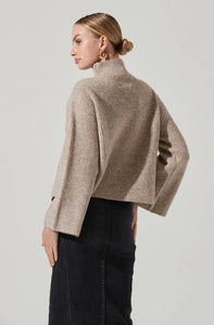 ASTR Wren Mock Neck wrap Front Sweater