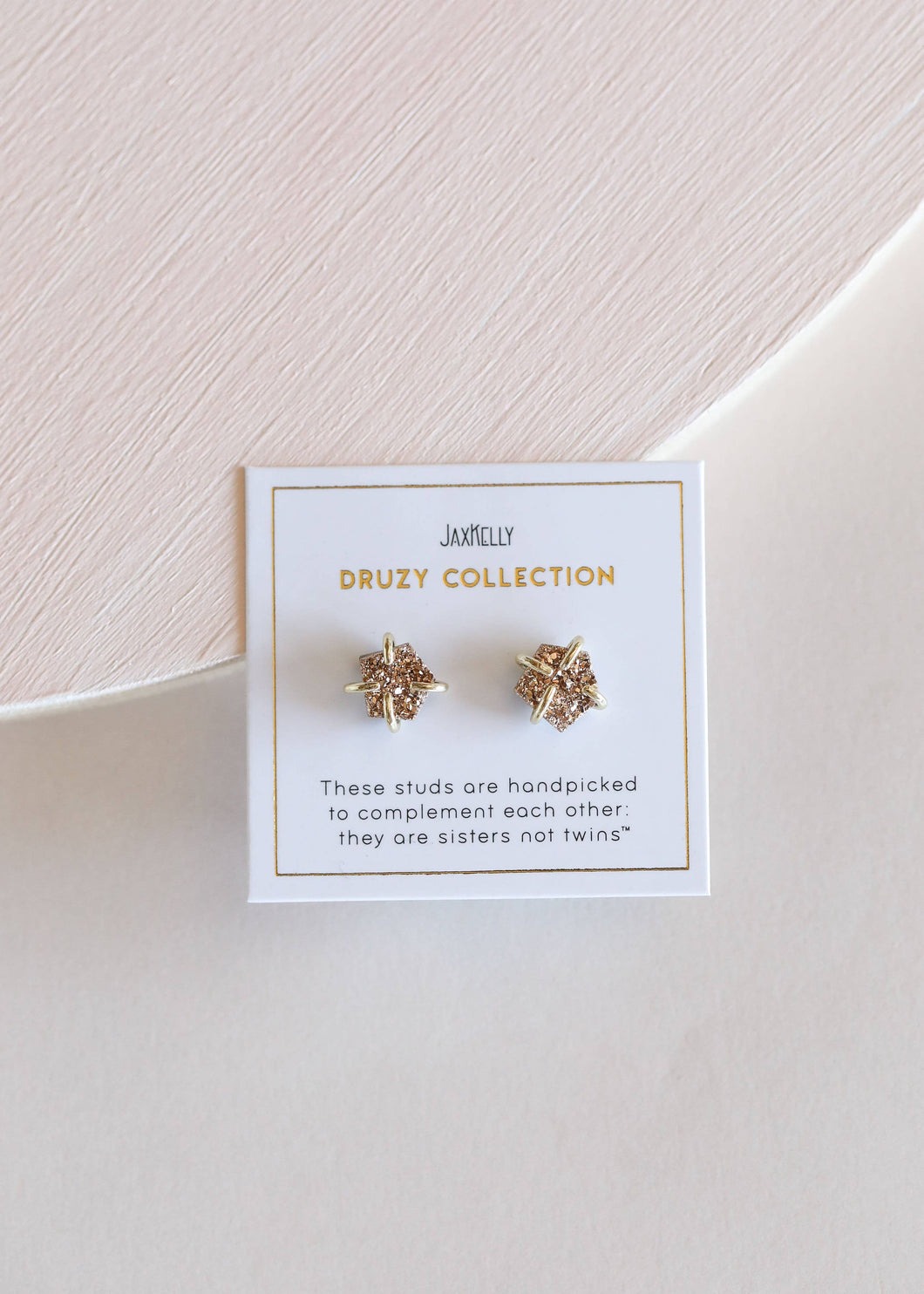 JaxKelly - Rose Gold Druzy Prong Earrings
