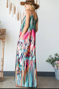 Maxi Slip Dress with Pockets