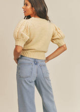 Load image into Gallery viewer, Puff Sleeve Pointelle Sweater Top
