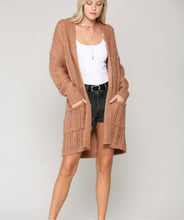 Load image into Gallery viewer, Soft Knit Long Cardigan- Latte
