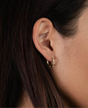 Load image into Gallery viewer, Beaded Golden Hoop Earrings
