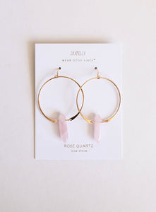 JaxKelly - Rose Quartz Hoop - Love