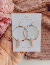 Load image into Gallery viewer, JaxKelly - Rose Quartz Hoop - Love

