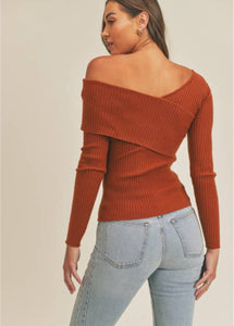 Off shoulder knit top