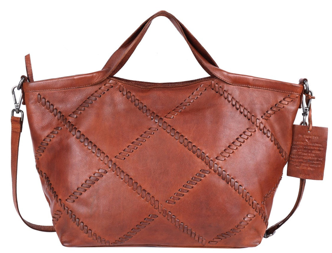 Boho Cognac Leather Handbag