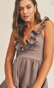 Satin Ruffle Romper