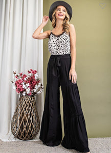Tired Wide Leg Pants