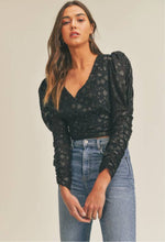 Load image into Gallery viewer, Black Puff Sleeve Dress Shirt
