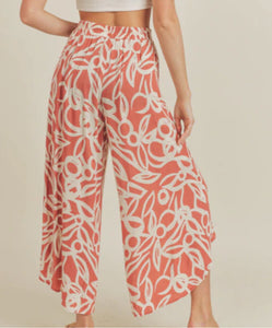 Floral Tie Front Pants