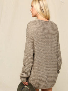 Cozy Knit Cardigan - Mink color