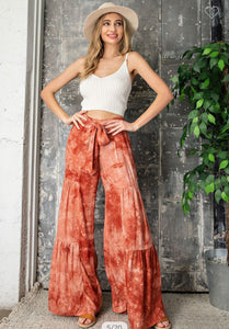 Tie Dyed Tired Wide Leg Pants