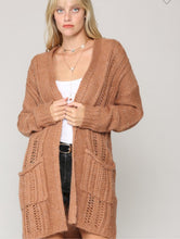 Load image into Gallery viewer, Soft Knit Long Cardigan- Latte
