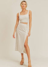 Load image into Gallery viewer, Linen Crop Midi Set
