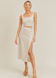 Linen Crop Midi Set