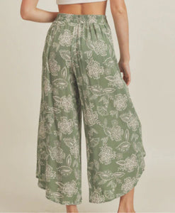 Floral Tie Front Pants