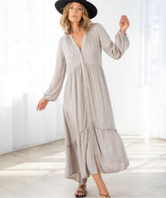 Load image into Gallery viewer, Boho Long Sleeve Button Up Maxi
