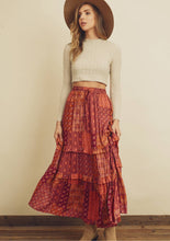 Load image into Gallery viewer, Patchwork Tired Maxi Skirt
